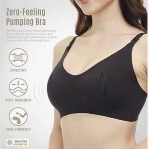 HOFISH Hands Free 3-in-1 Pumping Bra, Maternity Nursing Bras & Everyday Bra, M